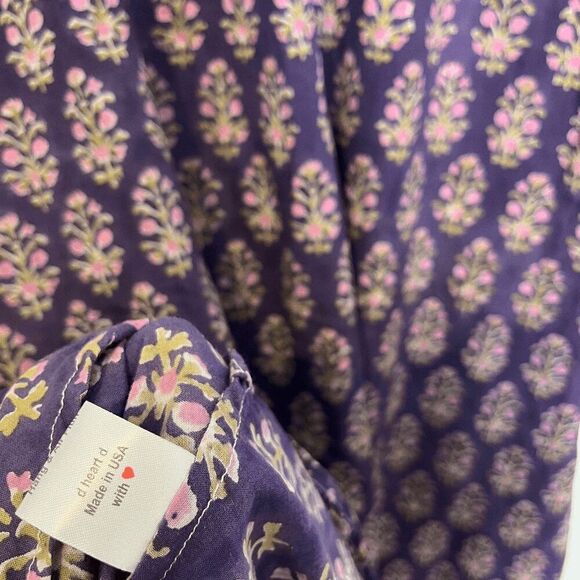 D Heart D Purple Floral Long Sleeve Midi Lagenlook Dress Women's Size Large/XL - Picture 4 of 6